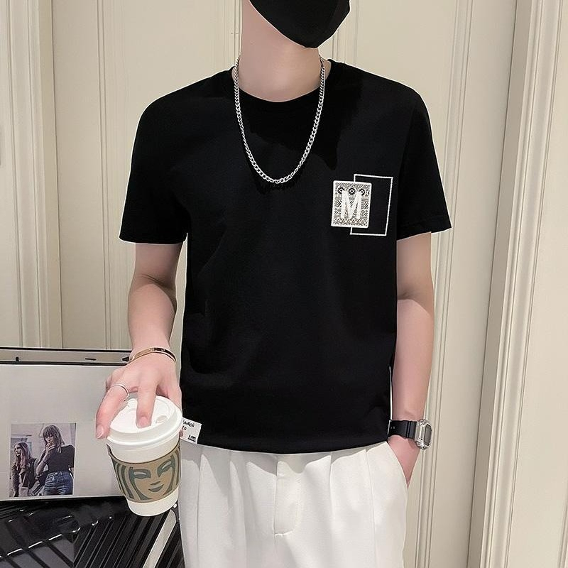 Korean Daily Lifestyle - トレンディなメンズ半袖トップス 夏用 韓国風 クールなストリートウェアファッションウェア アーバンライフスタイル向け
