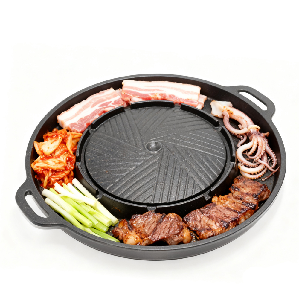 Korean Bbq Grill - KOSUN 韓国式BBQグリルパン 2 in 1 丸型バーベキュー共有プレート