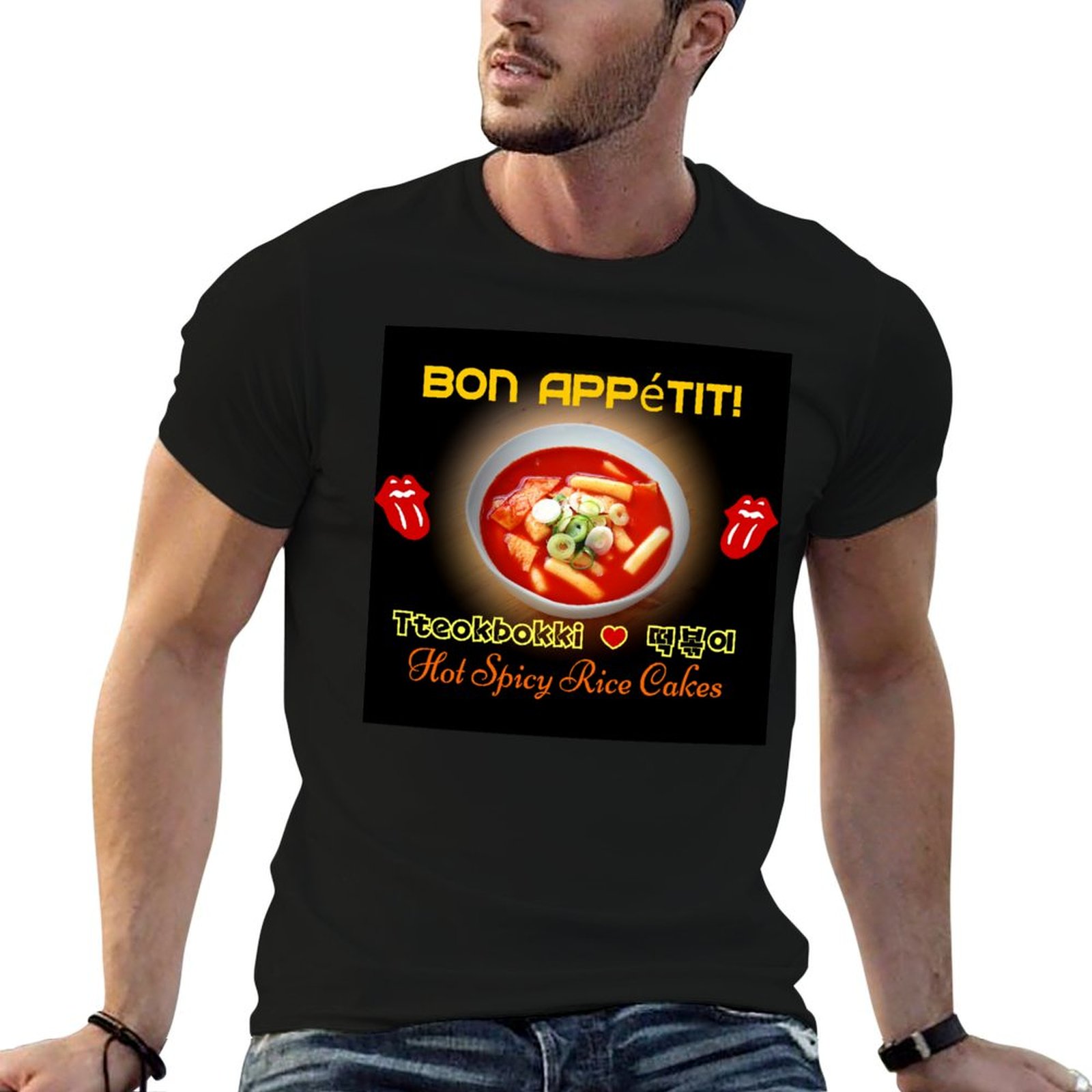 Tteokbokki Rice Cake - ? ?TteokBokki-ホット＆スパイシー韓国餅Tシャツプラスサイズルーズ半袖トップス