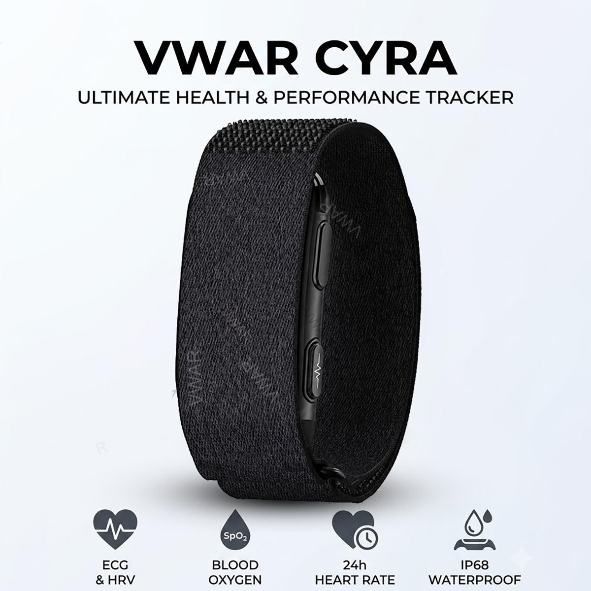 Korean Health Lifestyle - VWAR CYRA スクリーンレスフィットネストラッカー ECG+HRV スマートブレスレット心拍数防水スポーツスマートバンド健康スマートウォッチ cirqa