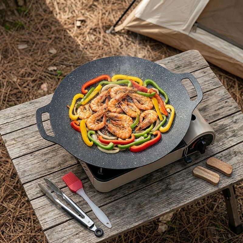 Korean Bbq Grill - Maifan Stone バーベキューグリルパン韓国ノンスティックバーベキューポット屋外グリル家族の集まり用 2830323438cm