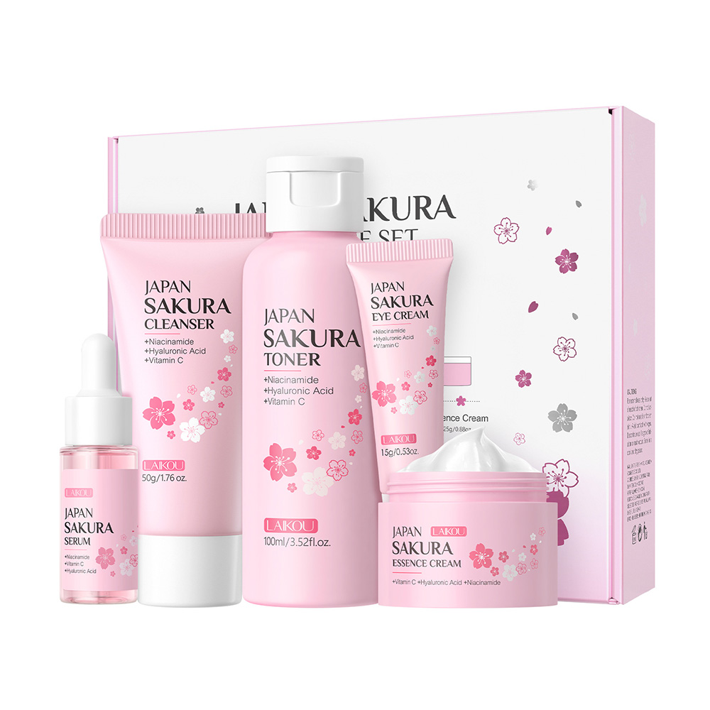 LAIKOU 桜 5点スキンケアキット 洗顔料 化粧水 美容 - Korean Skincare Routine のレビューと価格