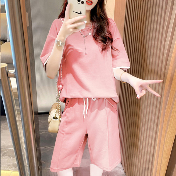 プラスサイズの女性の夏のカジュアル寝間着ファッショナブルな半 - Korean Lifestyle のレビューと価格