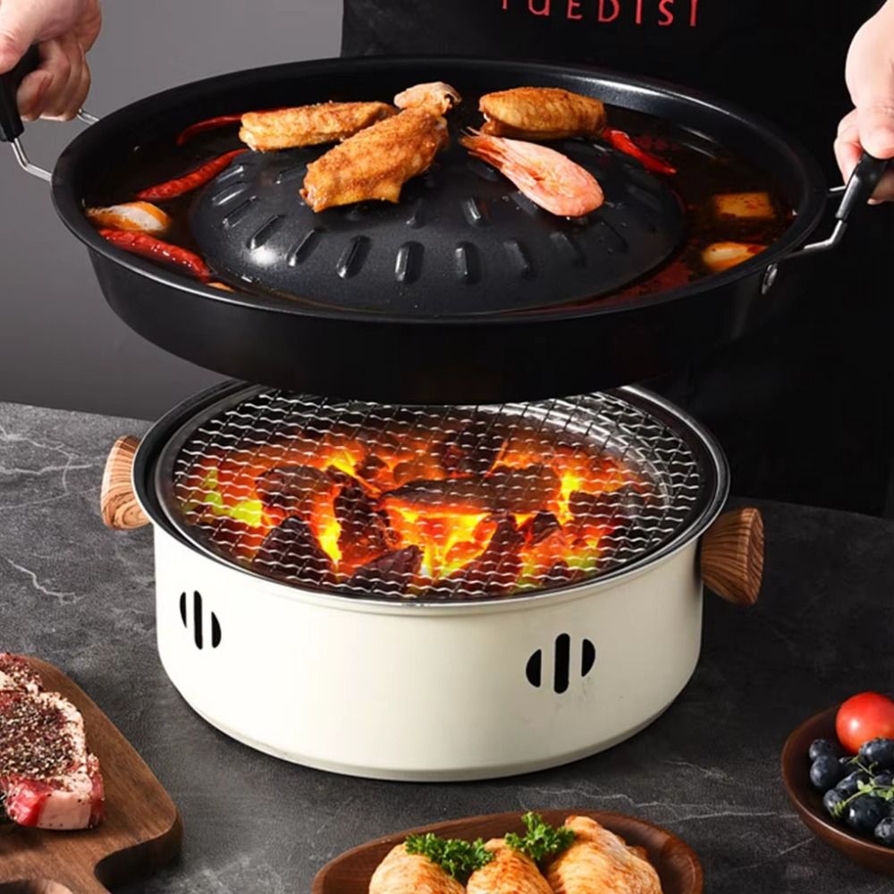 多機能タイのピクニックグリルパン、再利用可能な屋外ローストプ - Korean Bbq Grill のレビューと価格