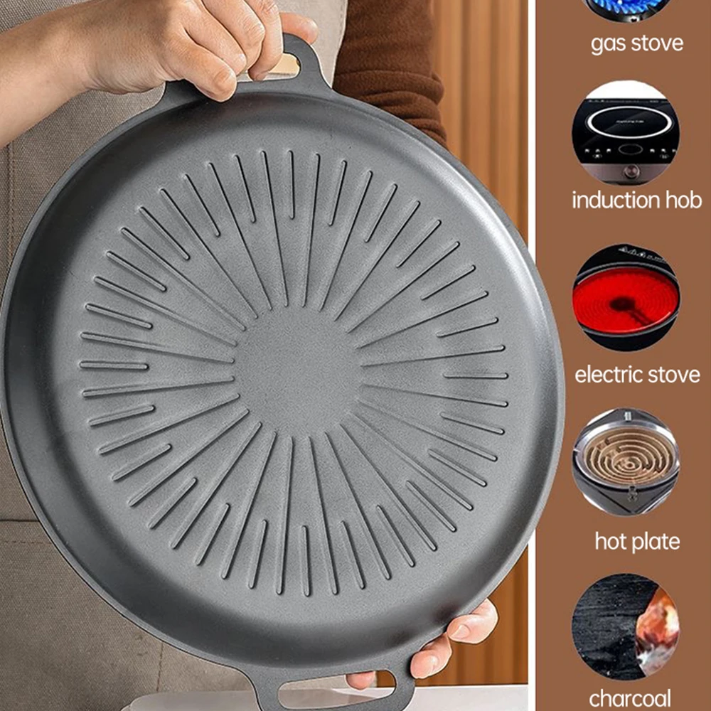 34 センチメートル屋外バーベキューグリルパンノンスティック - Korean Bbq Grill のレビューと価格