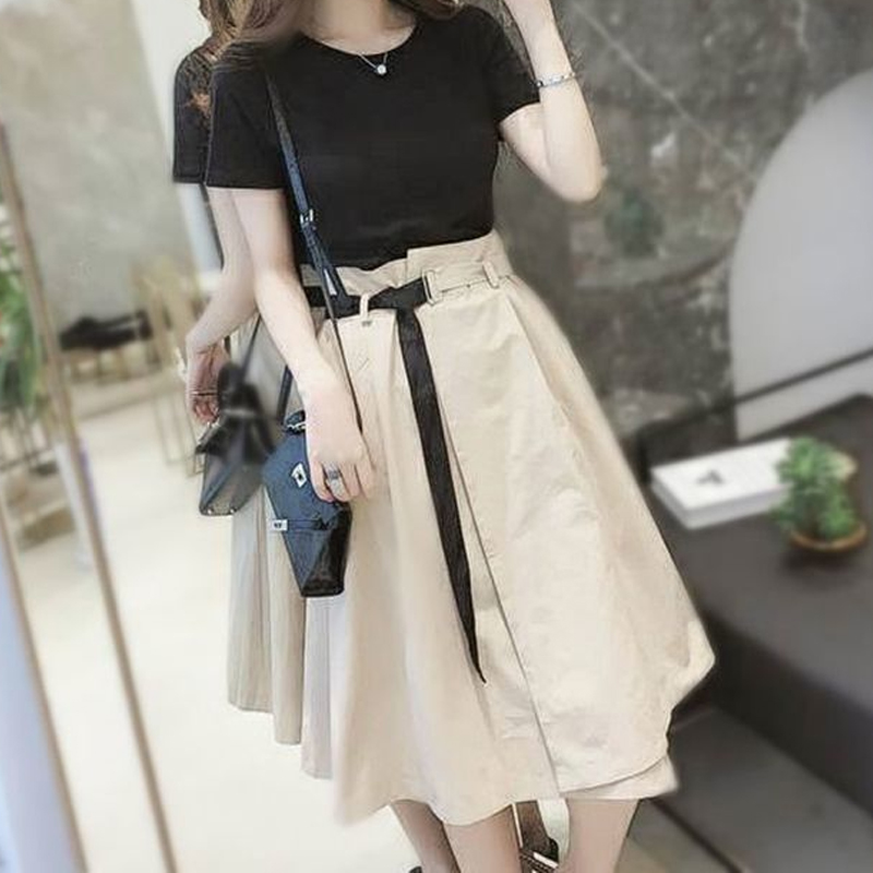 女性用ラウンドネック半袖スリムTシャツ,女性用スーツ,単色, - Korean Lifestyle のレビューと価格