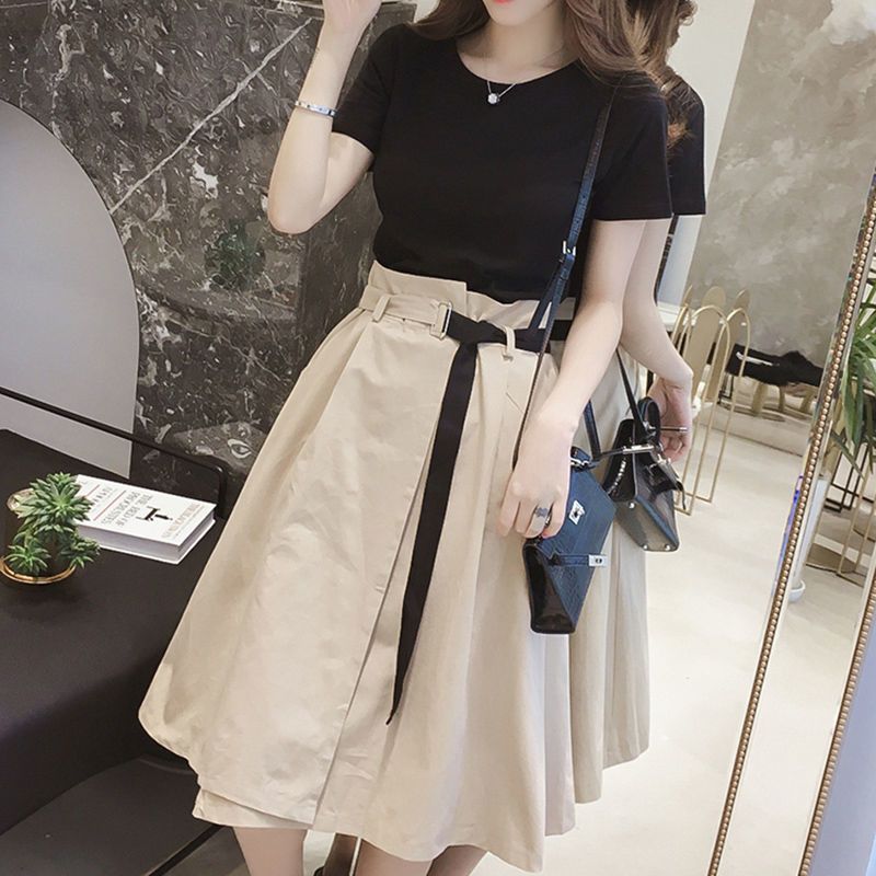 女性用ラウンドネック半袖スリムTシャツ,女性用スーツ,単色, - Korean Lifestyle のレビューと価格
