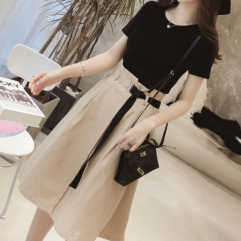 女性用ラウンドネック半袖スリムTシャツ,女性用スーツ,単色, - Korean Lifestyle のレビューと価格