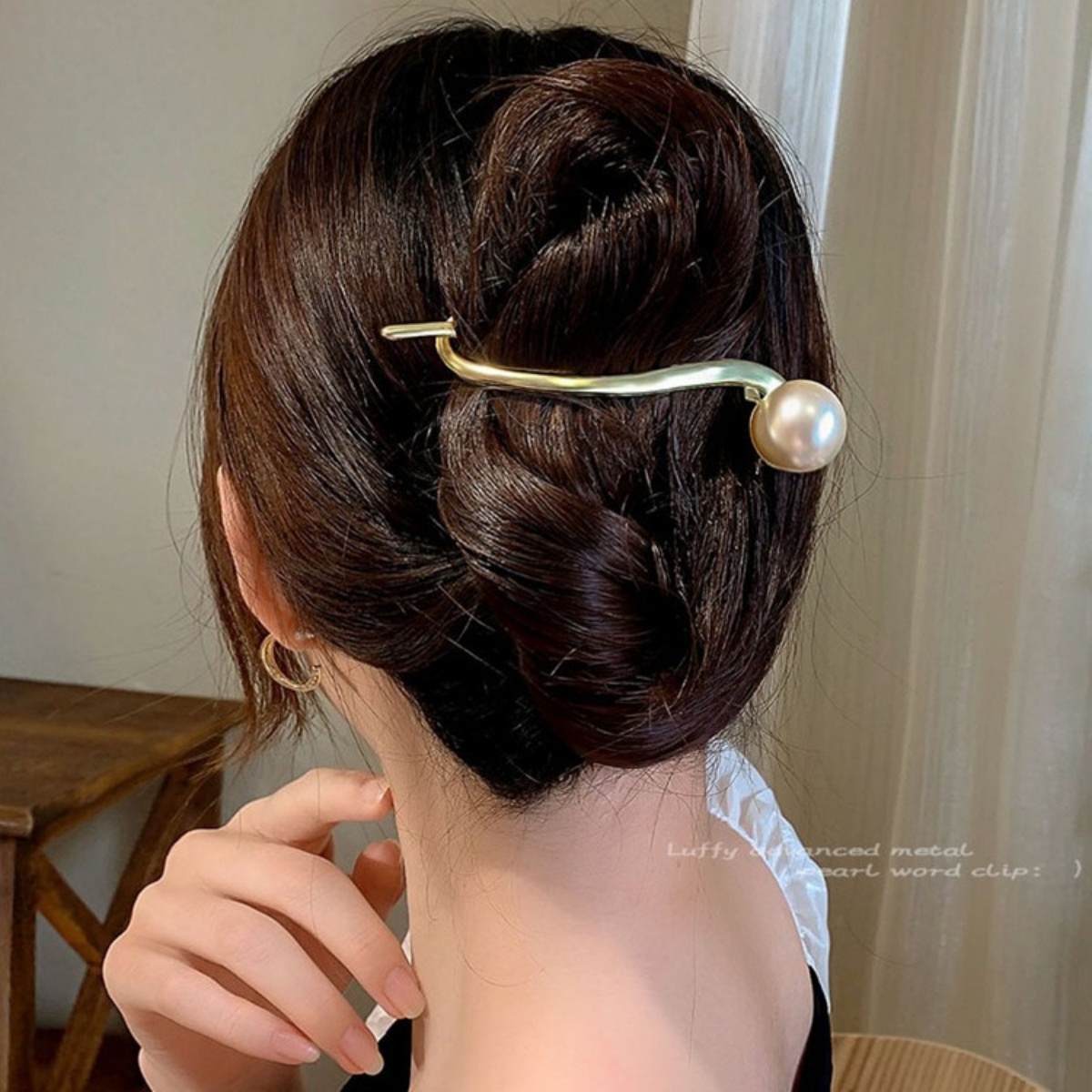 エレガントなグリッターパールヘアクリップ レディース トレン - Lifestyle Of Korean のレビューと価格