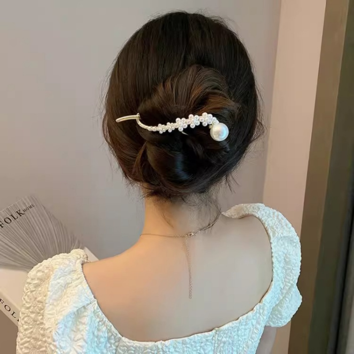 エレガントなグリッターパールヘアクリップ レディース トレン - Lifestyle Of Korean のレビューと価格