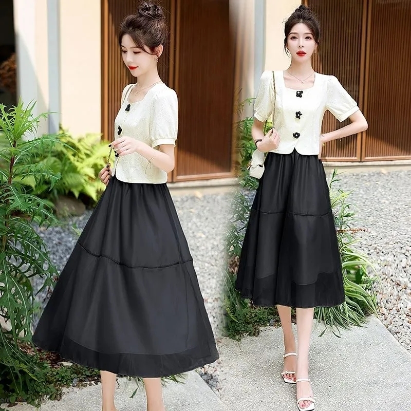 女性用フローラルグリーンスカートとショートシャツセット,韓国 - Korean Lifestyle のレビューと価格