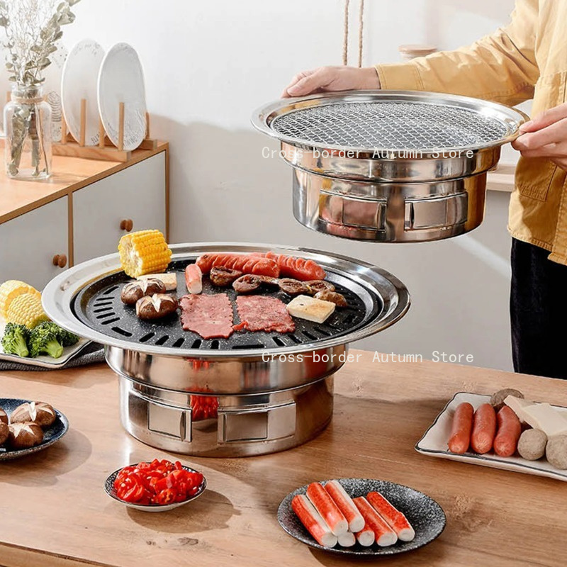 13インチ韓国式BBQグリル多機能炭火バーベキューラウンドキ - Korean Bbq Grill のレビューと価格