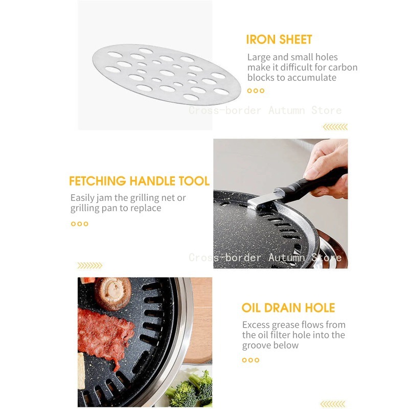 13インチ韓国式BBQグリル多機能炭火バーベキューラウンドキ - Korean Bbq Grill のレビューと価格