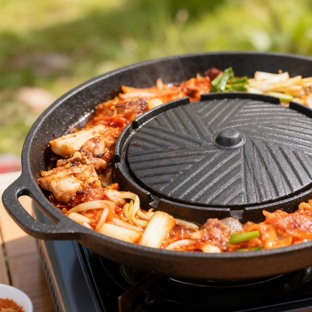 KOSUN 韓国式BBQグリルパン 2 in 1 丸型バーベ - Korean Bbq Grill のレビューと価格