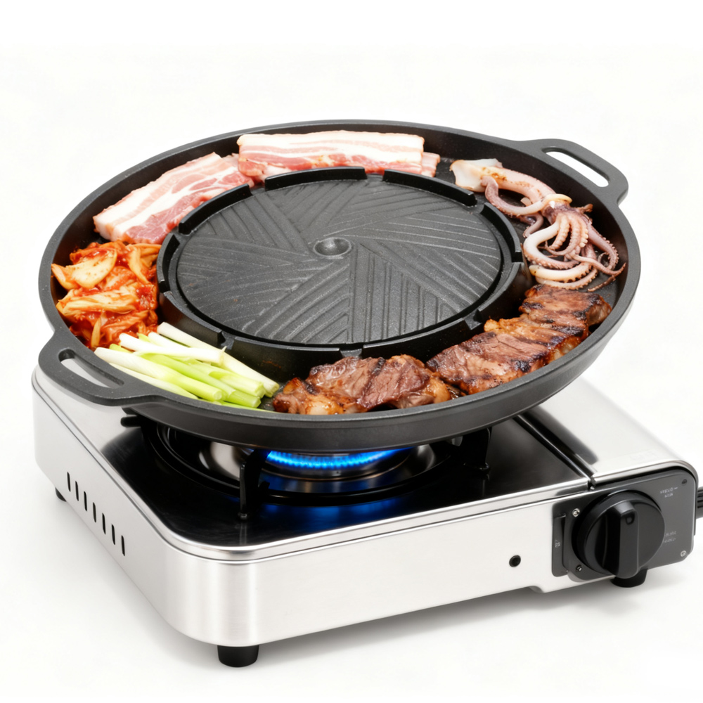 KOSUN 韓国式BBQグリルパン 2 in 1 丸型バーベ - Korean Bbq Grill のレビューと価格