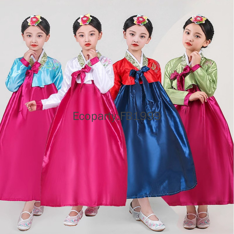 4 色女の子韓服ドレス韓国の伝統的な古代衣装子供新年パーティ - Korean Lifestyle のレビューと価格