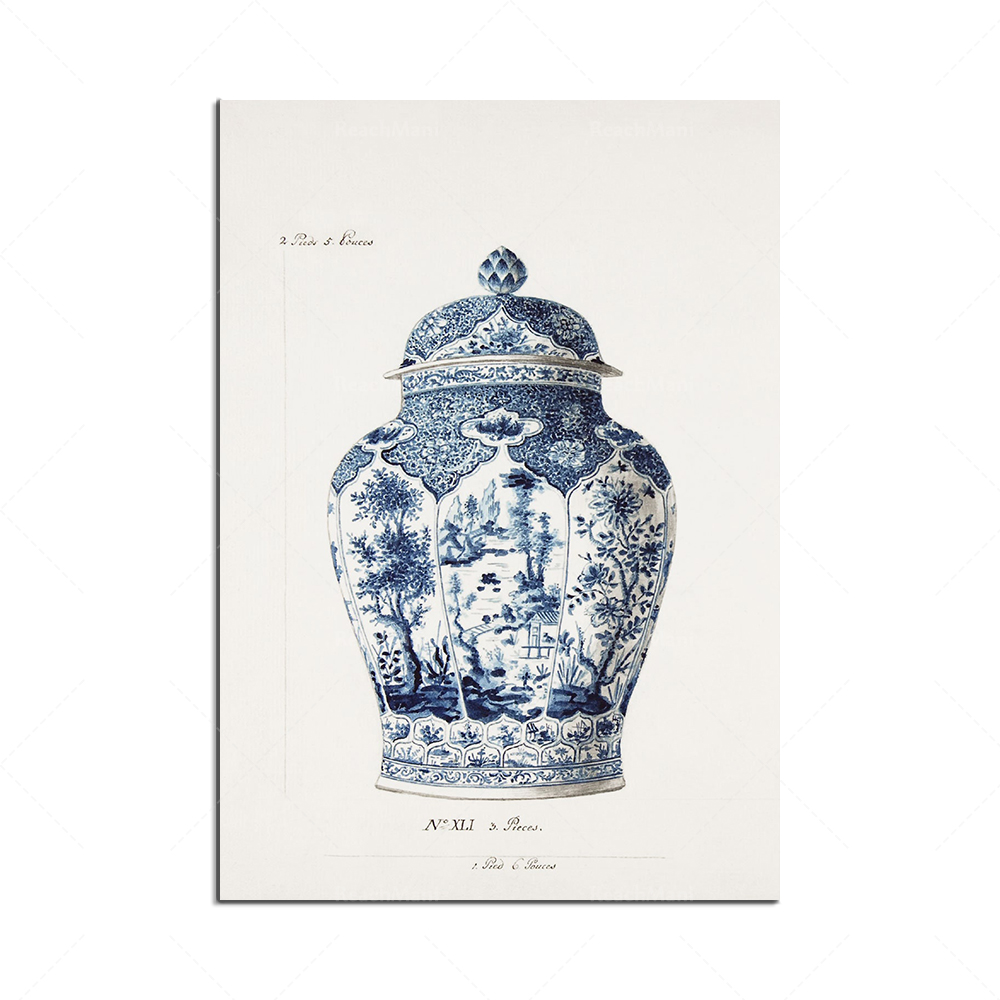 韓国の印刷された青い磁器の花瓶、花瓶の色アート、磁器の古い中 - Korean Arts And Lifestyle のレビューと価格