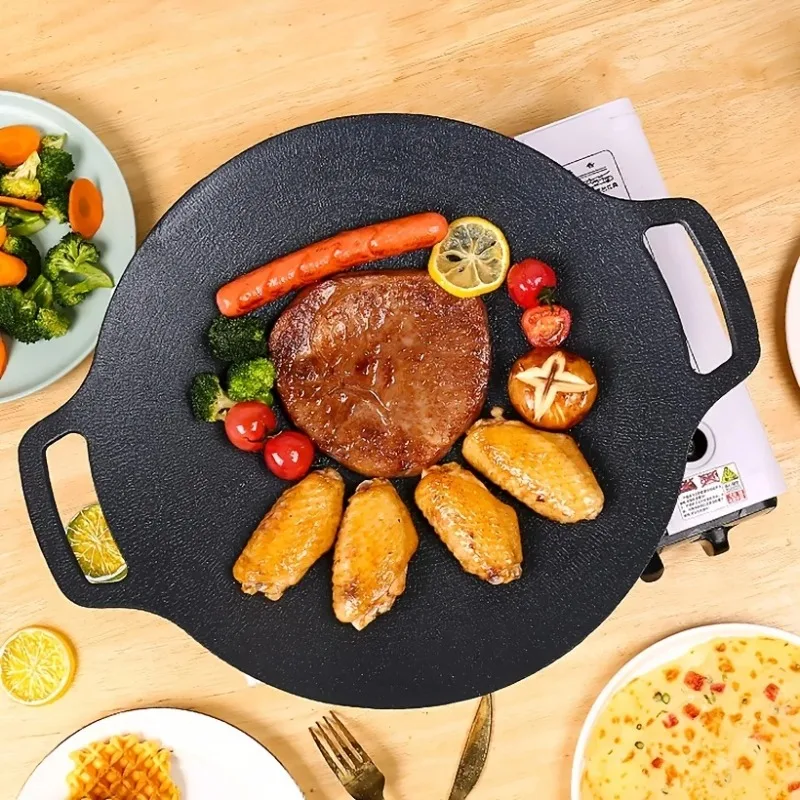 焦げ付き防止のローストパン、鋳鉄、ダブルハンドルベーキングパ - Korean Bbq Grill のレビューと価格